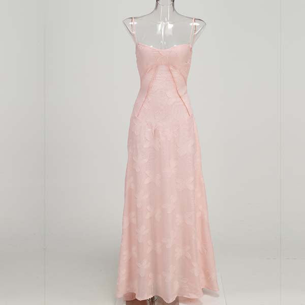 Kellisa Lace Up Flora Maxi Dress
