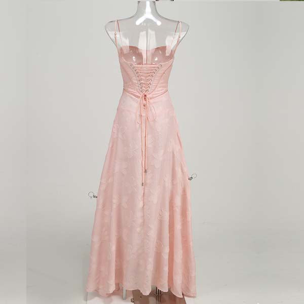 Kellisa Lace Up Flora Maxi Dress