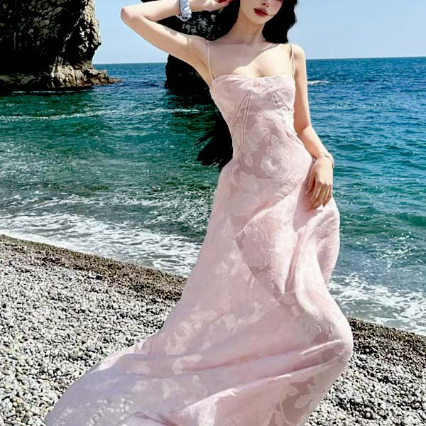 Kellisa Lace Up Flora Maxi Dress