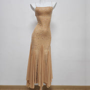 Ann Embellished Glitter Bodycon Pixie Hem Maxi Dress
