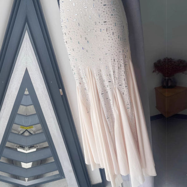 Ann Embellished Glitter Bodycon Pixie Hem Maxi Dress