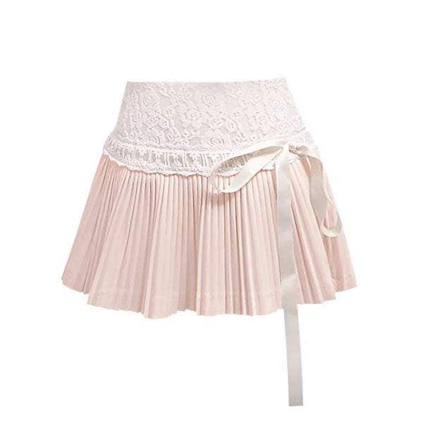Natalie Sweet Lace Pleated Mini Skirt
