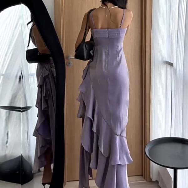 Elisa Ruffles Layered Asymmetrical Dress1