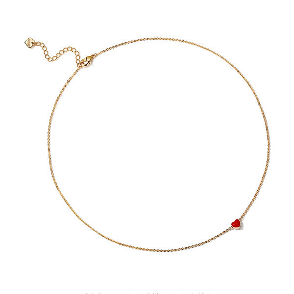 Laluna Dainty Red Heart Necklace