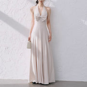 Esther Elegant Halter Maxi Dress