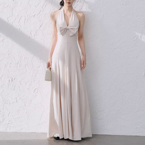 Esther Elegant Halter Maxi Dress