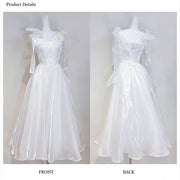 Pearline Elegant Lluminous Square Neckline Evening Dress