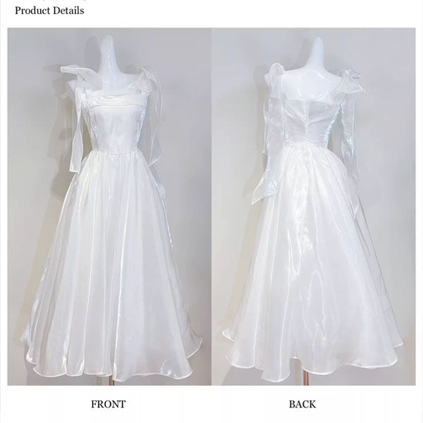 Pearline Elegant Lluminous Square Neckline Evening Dress