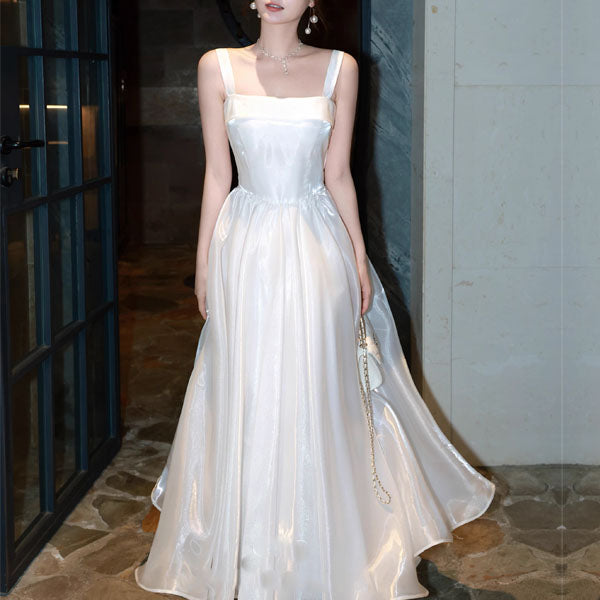 Pearline Elegant Lluminous Square Neckline Evening Dress