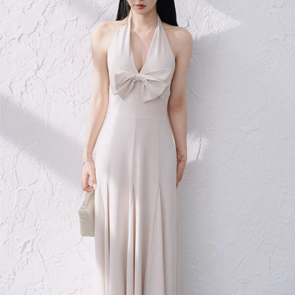 Esther Elegant Halter Maxi Dress