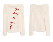 Lara Off Shoulder Ribbon Knit Top