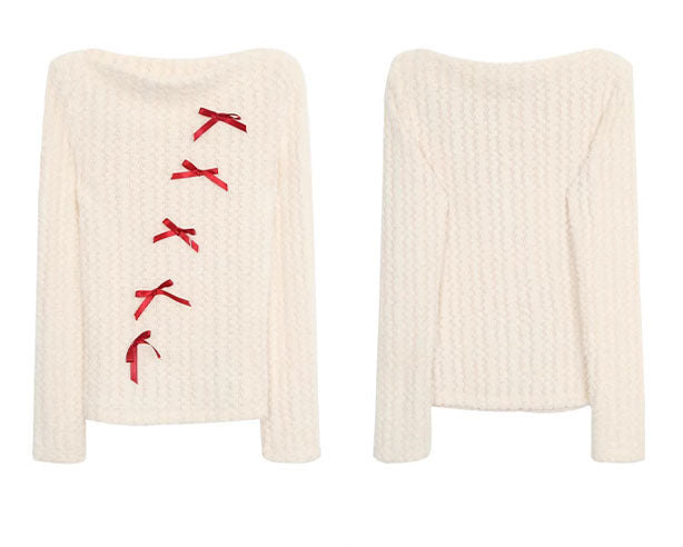 Lara Off Shoulder Ribbon Knit Top