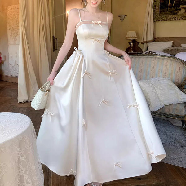 Yuri Romantic Ivory Delicate Bows Evening Dress S