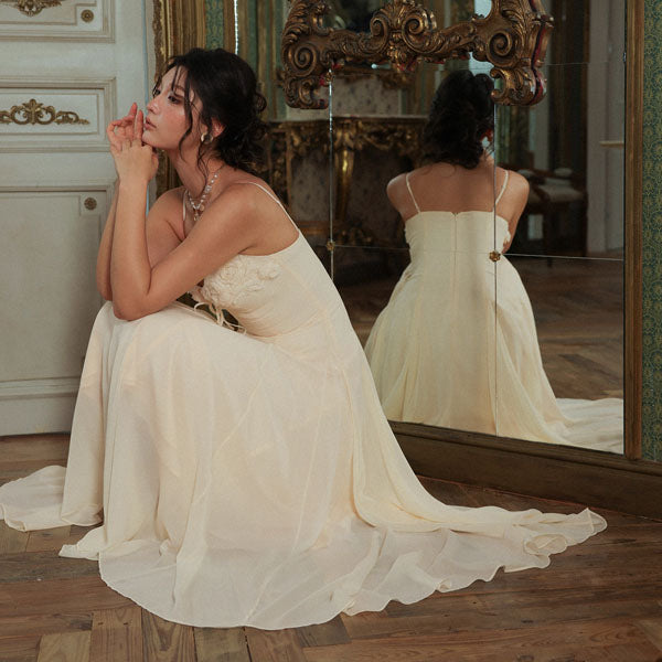 Claudia Elegant Romantic Flowy Midi Dress