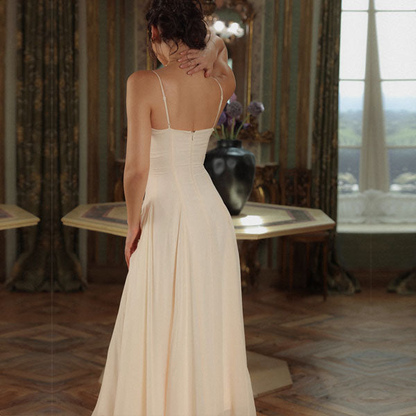Claudia Elegant Romantic Flowy Midi Dress