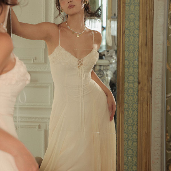 Claudia Elegant Romantic Flowy Midi Dress