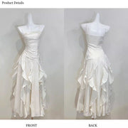 Rochelle Elegant Spaghetti Strap Ruffles Evening Dress