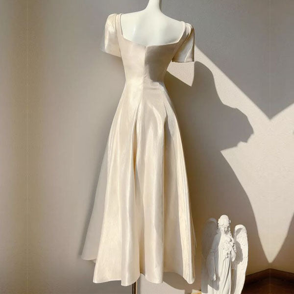 Alouette Grace Ivory Puff Sleeve Midi Dress