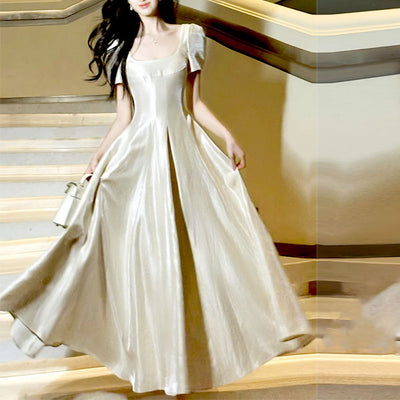Alouette Grace Ivory Puff Sleeve Midi Dress