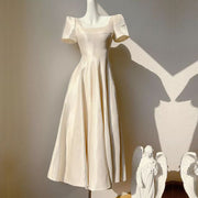 Alouette Grace Ivory Puff Sleeve Midi Dress