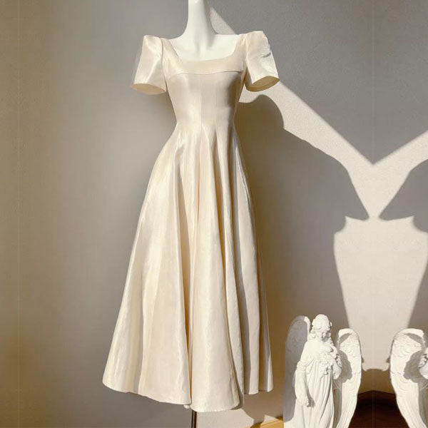 Alouette Grace Ivory Puff Sleeve Midi Dress
