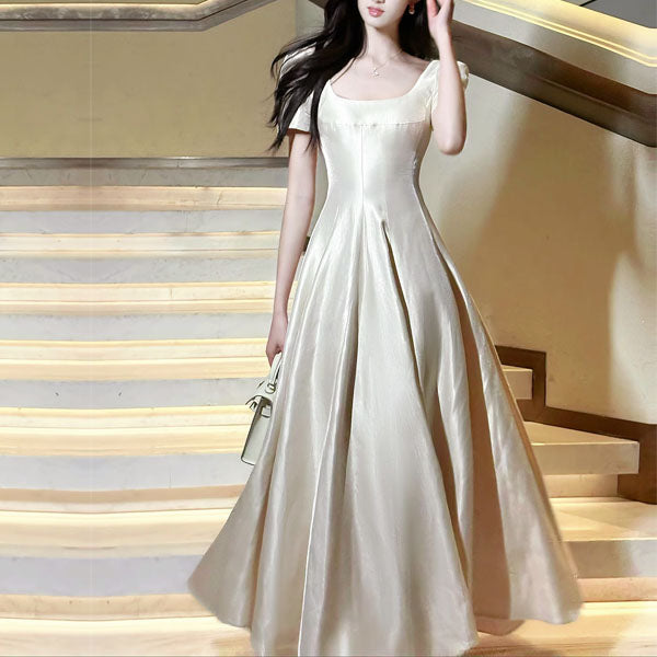 Alouette Grace Ivory Puff Sleeve Midi Dress