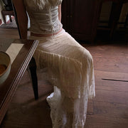 Isolde Ethereal Floral Lace Mermaid Skirt