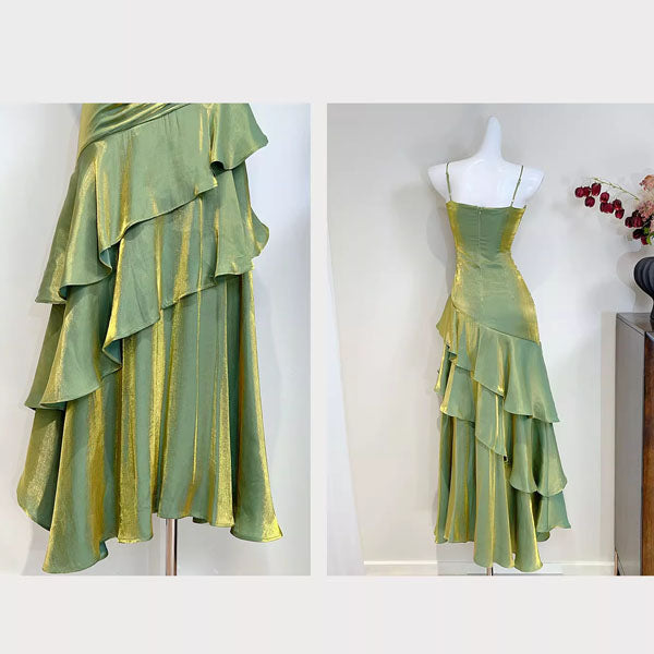 Sora Celestial Green Tiered Ruffles Maxi Dress