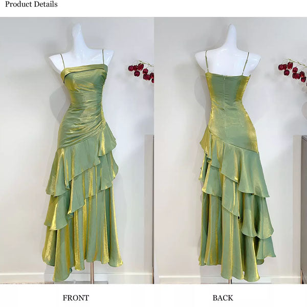 Sora Celestial Green Tiered Ruffles Maxi Dress