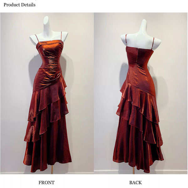 Sora Celestial Scarlet Tiered Ruffles Maxi Dress