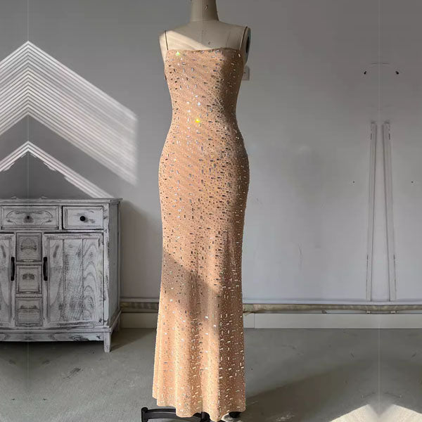 embellished bodycon maxi dress Rhinestone Embellished Bodycon Maxi Dress