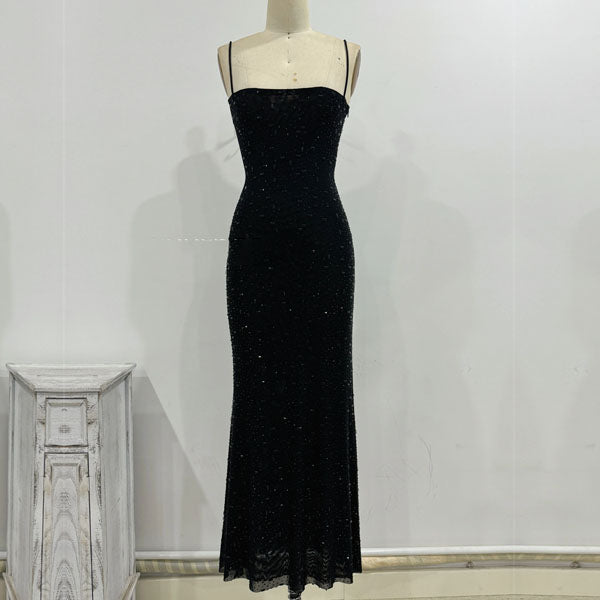 Jessi Embellishment Bodycon Maxi Dress XS / Black Jessi Embellishment Bodycon Maxi Dress XS / Black