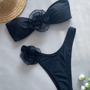 Elaine Rose Accent Strapless Bikini Set