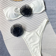 Elaine Rose Accent Strapless Bikini Set