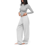 Kerrie Women’s Grey Comfy Wide Leg Sweatpants
