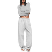 Kerrie Women’s Grey Comfy Wide Leg Sweatpants