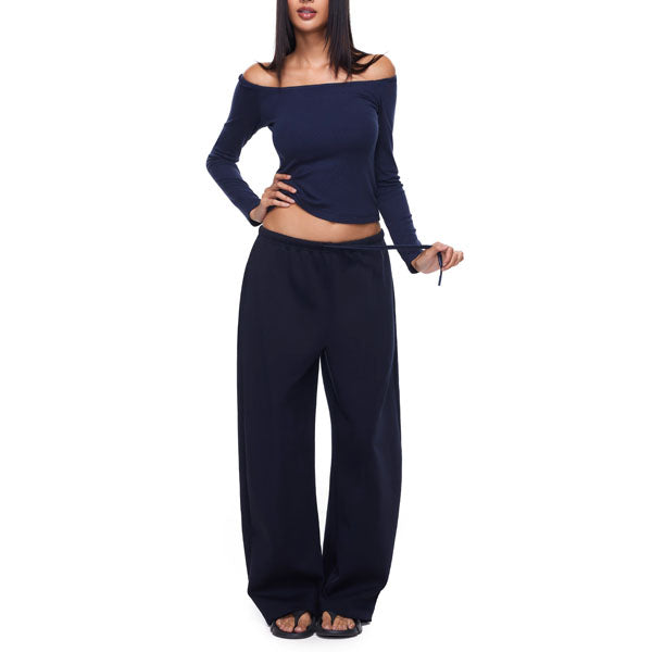 Kerrie Women’s Navy Comfy Wide Leg Sweatpants