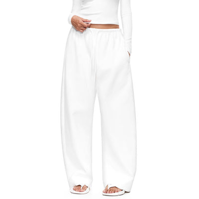 Kerrie Women’s White Comfy Wide Leg Sweatpants