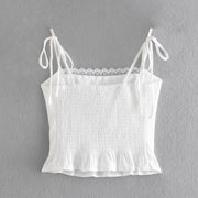 Shelly Ivory Lace Trim Cami Tank Top