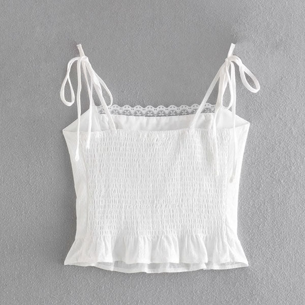 Shelly Ivory Lace Trim Cami Tank Top