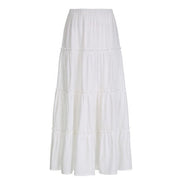 Anna White Tiered Maxi Skirt