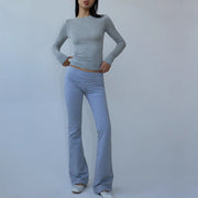 Lucia Long Sleeve Crew Neck Basic Top