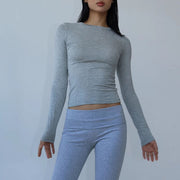 Lucia Long Sleeve Crew Neck Basic Top