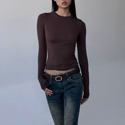 Lucia Long Sleeve Crew Neck Basic Top