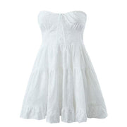 Laurina White Floral Strapless Mini Dress