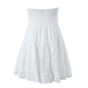 Laurina White Floral Strapless Mini Dress