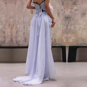 Eloise Periwinkle Blue Strapless Asymmetrical Evening Gown