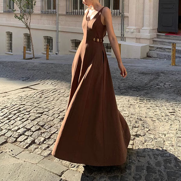 Carol V-Neck Cut Out Maxi Dress