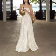 Kellisa Lace Up Flora Maxi Dress