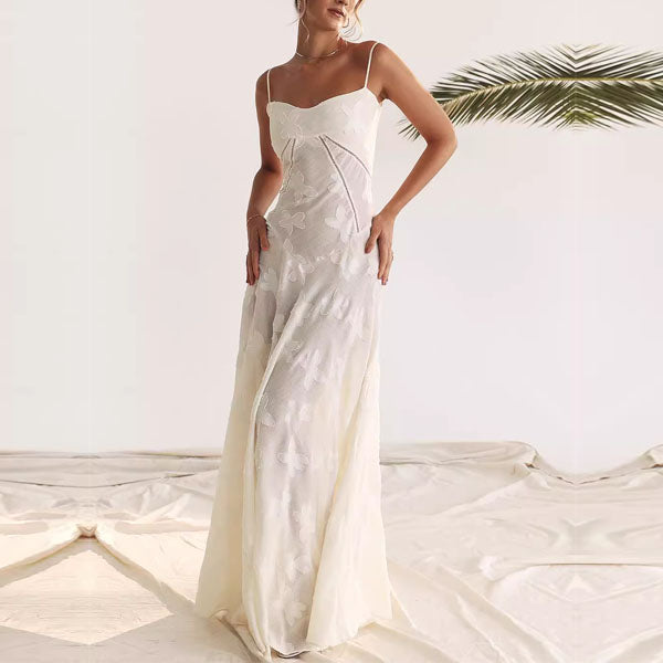 Kellisa Lace Up Flora Maxi Dress